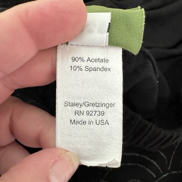 JG's Mad Lab Pants Womens Medium Black Painted Geometric Langenlook Artsy Button - Picture 6 of 13